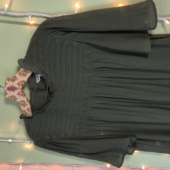 Women's Nanette Lepore Olive Green Lightweight Blouse L - Picture 5 of 13